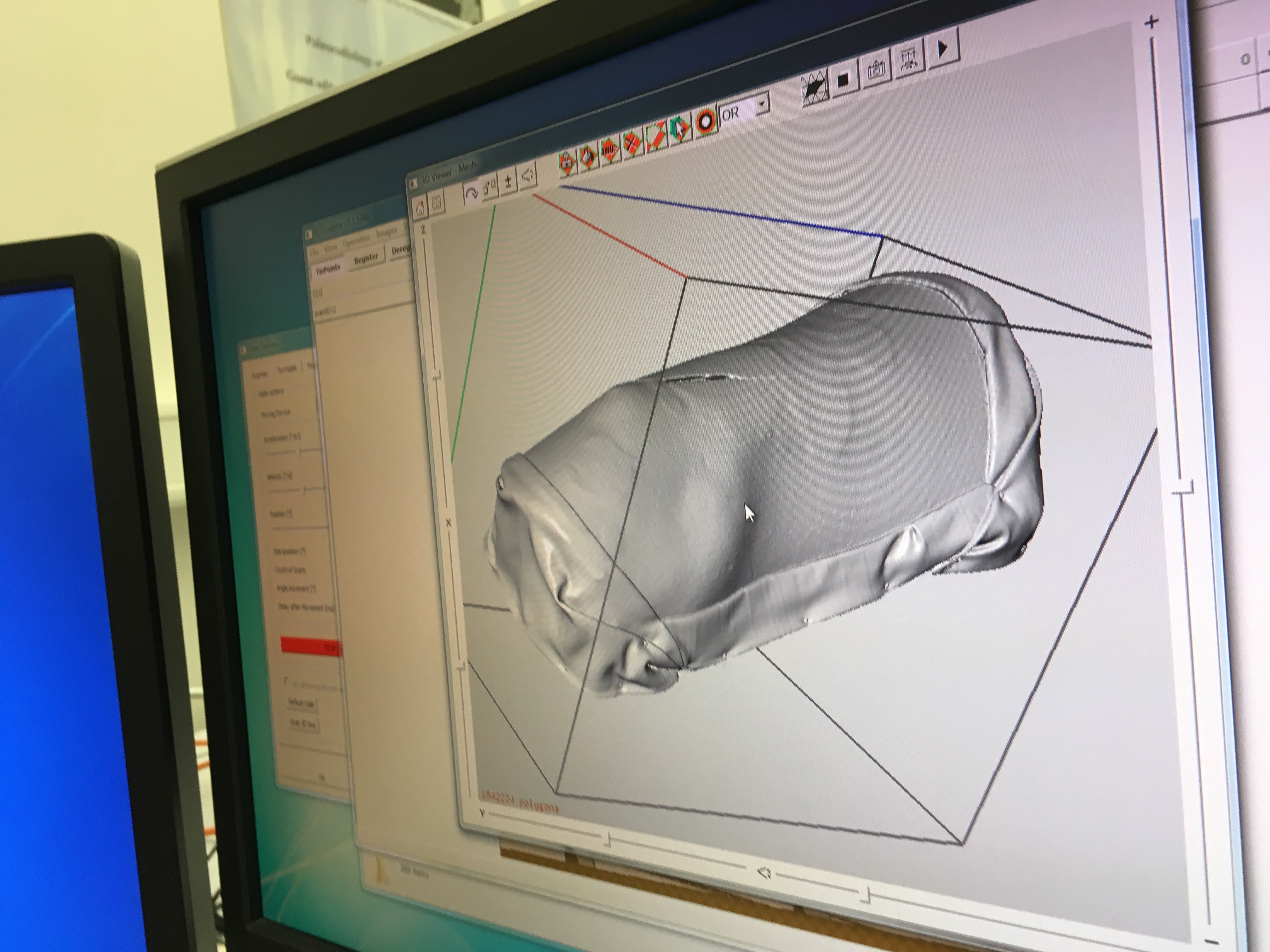 Bild eines PC Monitor mit 3D-Forschung